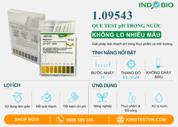 Tổng quan que thử pH Merck 1.09543